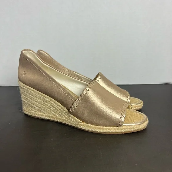 Jack Rogers | Shoes | Jack Rogers Palmer Gold Peep Toe  Jack Rogers Palmer Metallic Gold Open Toe Espadrille Wedge Sandals Size 8.5 main image 0